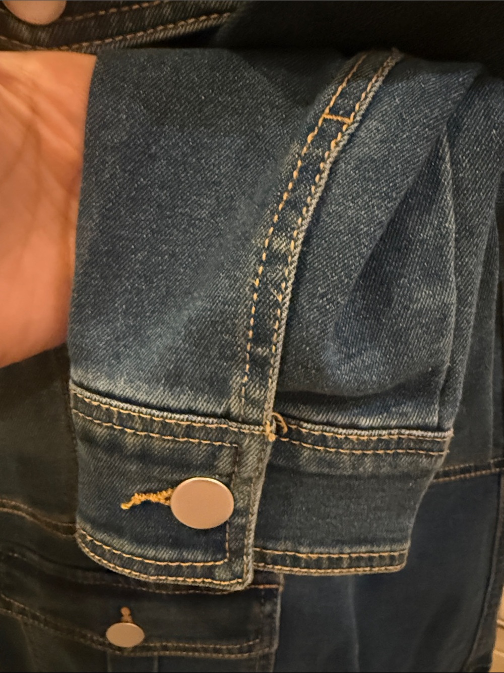 Baccini Dark Blue Military-Inspired Denim Jacket - Picture 4 of 4